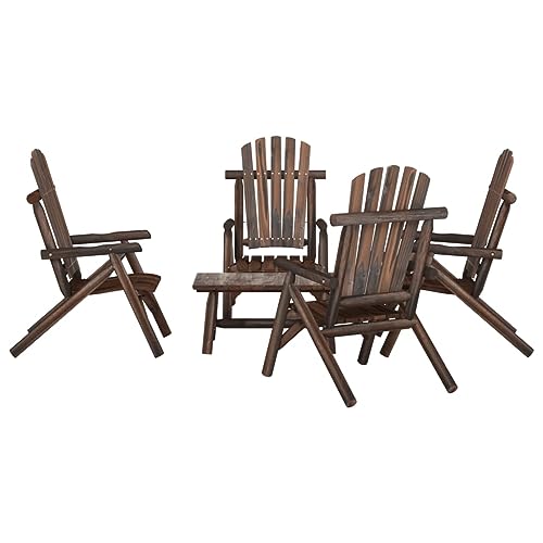 vidaXL Garden Lounge Set 5 Piece, Table and Chairs for Patio Terrace, Outdoor Lounge Set for Leisure Time, Coffee Table, Solid Wood Spruce