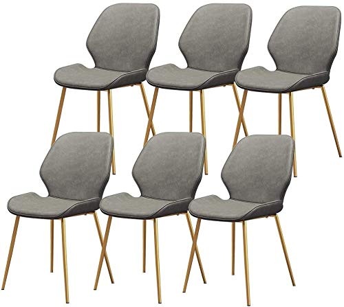 dining chair Kitchen Dining Room Furniture Chairs Dining Chairs Set Of 6 Vintage Dining Side Chairs PU Cushion Seat Bar Chairs Metal Legs Non-Sli