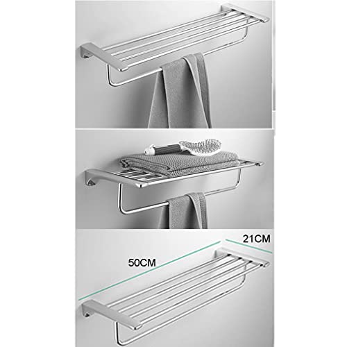 HIGOH Towel Racks,Bathroom Towel Rack Wall Mounted Towel Holder,Bathroom Accessories Towel Hanger,Towel Shelf,Towel Rack,Towel Holder Brass Chrom