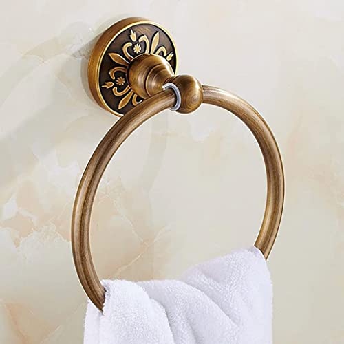 RAKUTE Antique Towel Rack Towel Ring, Space Aluminum Retro Towel Hanger Bath Towel Rack, Wall Mount Bathroom Ring