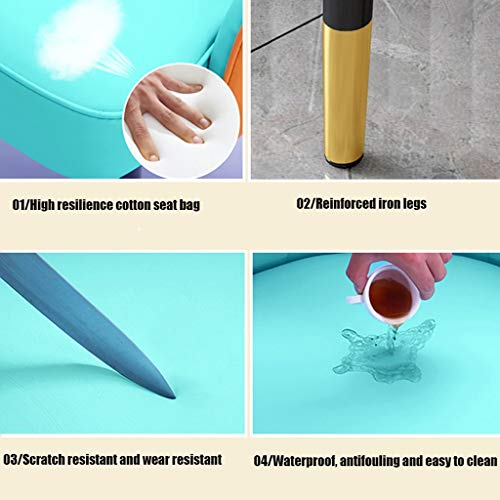 Modern Kitchen Dining Room Chairs Dining Chairs Water Proof Leather Side Chair With Metal Legs Kitchen Living Room Lounge Counter Chairs (Color :