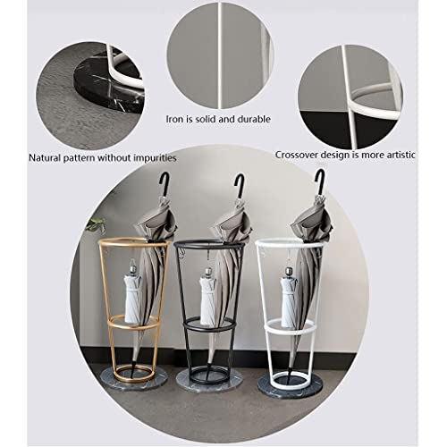 SEYFI Umbrella Stand Umbrella Holder Wrought Iron Umbrella Stand Nordic Marble Base Storage Rack Umbrella Rack Hotel Villa Lobby Umbrella Storage