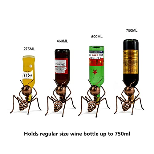Fantasee - Ant Wine Holder, Stainless Steel Wine Freestanding Rack Bottle Holder Novelty for Gift Kitchen Home Decoration (Black - Ant4)