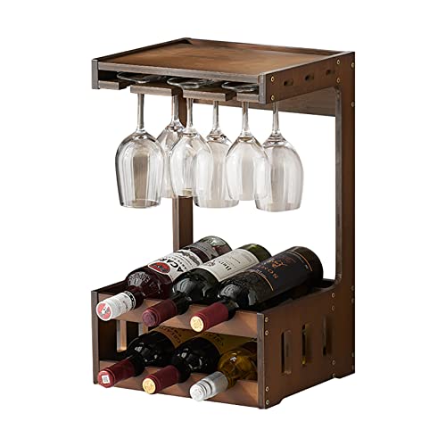 EYLINK Wooden Wall Mounted Wine Rack,Wall Wine Rack,Wine Bottle Stemware Glass Rack Wall Mounted,Wine Racks,Glass Rack,Hanging Wine Bottle Shelf