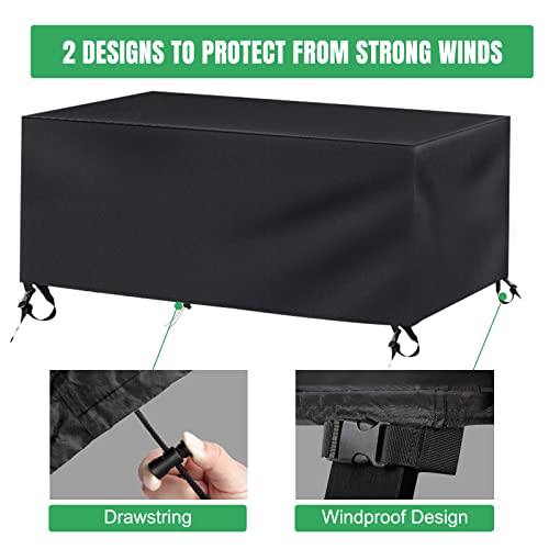 Garden Furniture Covers Waterproof Outdoor - 270 x 180 x 89cm Rectangular Rattan Patio Furniture Cover - Heavy Duty Large Protective Cover for Ou