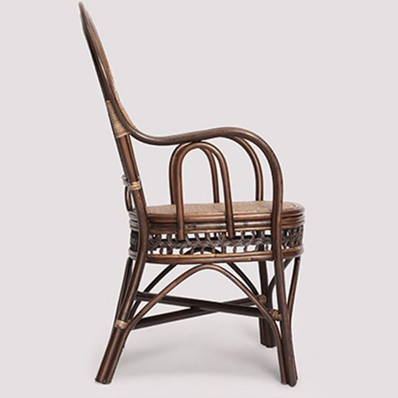 LXXSH Back Chair Classical Dining Stool Furniture Leisure Office Chair Plant Rattan Material Dining Chair