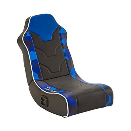 X-Rocker Hermes 2.0 Floor Rocker Audio Gaming Chair for Kids and Juniors, Low Folding Rocking Seat with Stereo Speakers, Faux Leather, For Latest