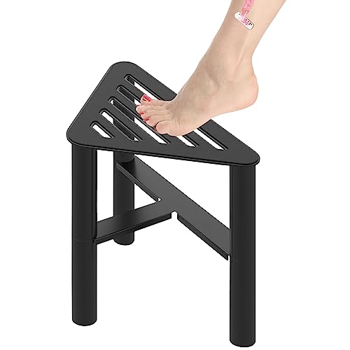 DOKU Metal Corner Shower Bench Stool, Waterproof Shower Stool for Inside Shower, Shower Foot Rest Bench, Bathroom Bench Seat Shower Stool for Sha