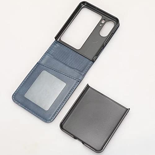 KRjcsfhy Case for OPPO Find N2 Flip 5G Wallet Case wtih Card Holders, PU Faux Leather Back Cover + Hard PC Protective Shell Thin Phone Case for O