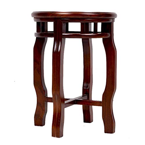 LUKEO Wooden bench-Old Beech Wood Creative Solid Wood Stool Antique Stool and Qing Classical Dining Chair Solid Wood Round Stool Chinese Antique
