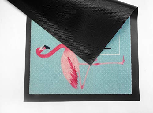 Carpido Doormat Interior Dirt Trapper Mat – Non-Slip Entrance Mat Washable Doormat 40 x 60 cm Flamingo Design – Suitable