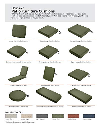 Classic Accessories Montlake Water-Resistant 21 x 22 x 4 Inch Patio Lounge Back Cushion, Heather Fern Green, Outdoor Loveseat Cushions