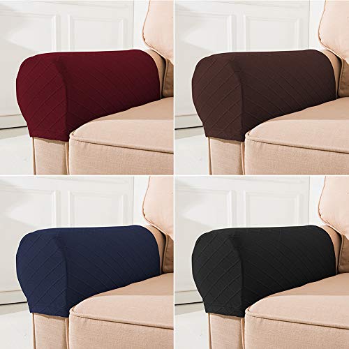 MVPACKEEY Armrest Cover Spandex Stretch Fabric Armchair Couch Arm Rest Cover Set of 2, Anti-Slip Furniture Protector Armchair Slipcovers for Recl