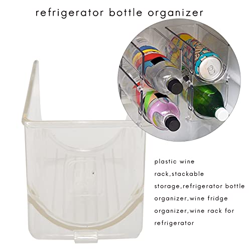 Hacbop 4Pack Refrigerator Organizer Rack Stackable Wine Holder Bottles Display Shelf Fridge Kitchen