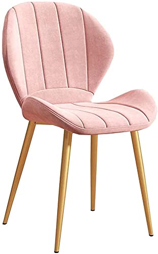 Velvet Kitchen Dining Chairs with Metal Legs Velvet Seat and Backrests Kitchen Living Room Lounge Chairs (Color : White, Size : Gold legs)