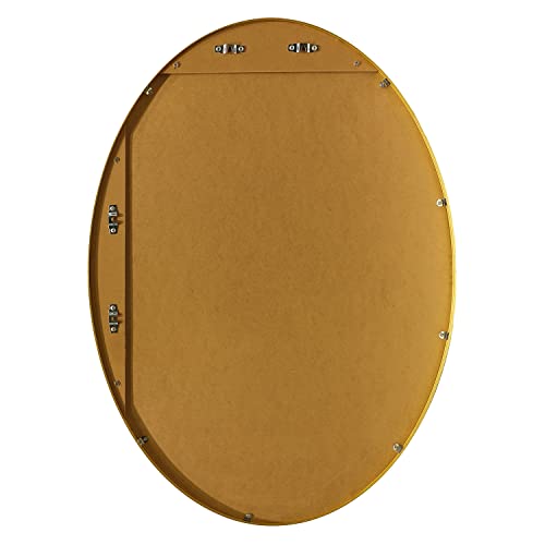 Mirrorize 24 x 34 Gold Oval Mirror for Living Room Wall Decor, Modern Oval Framed Black Bathroom Mirror, Long Oval Mirror for Hallway
