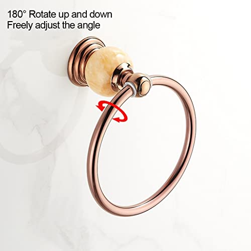 HIGOH Towel Racks,Towel Holder Bath Towel Holder, Bathroom Hand Towel, Rose Nordic Towel, round Bath Towel Hanger Holder, Wall Mounted Hanging Ra