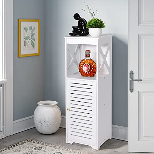 OUDIE Waterproof Bathroom Cabinet,Floor Standing Bathroom Storage Unit,Multi-Purpose Bathroom Furniture Cabinets with Door and shelf,Suitable for