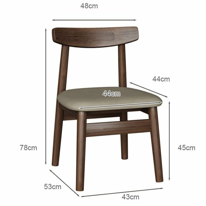 WALNUT Wood Dining Chairs Hotel Lounge Dining Stool Living Room Kitchen Home Furniture
