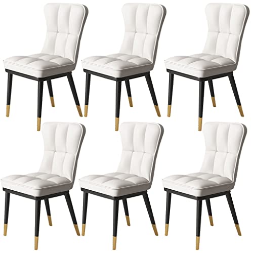 Kitchen Dining Room Furniture Chairs PU Leather Dining Chair Set Of 6 High Back Soft Seat Soft Padded Seat Kitchen Chair with Metal Chair Legs Fo
