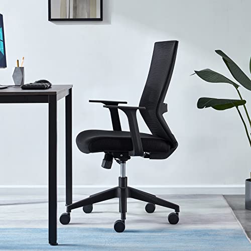 Sunon Ergonomic Office Chair - Mesh Mid-Back Desk Chair with Lumbar Support and Rollerblade Wheels