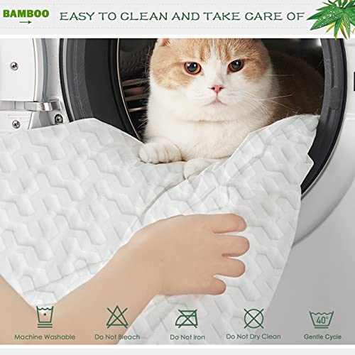 GRT Waterproof Bamboo Mattress Protector Cal King Size - Cooling Mattress Cover Pad, 3D Air Fiber Mattress Cover Breathable Ultra Soft Noiseless