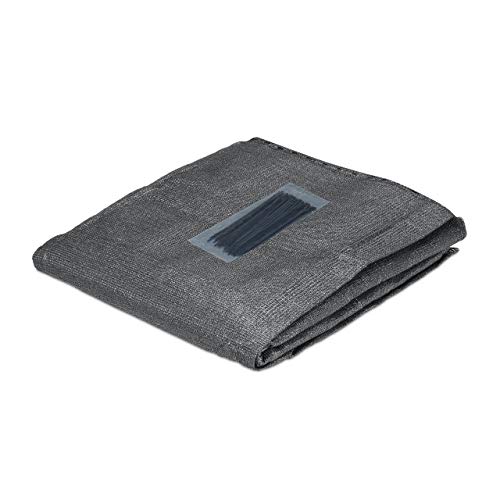 Relaxdays Garden Privacy Screen, 1.5 x 15 m, for Balcony & Patio, UV Resistant, Weatherproof, 150 g/m², HDPE, Anthracite