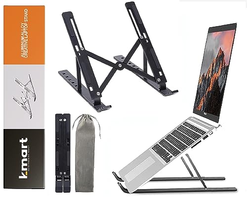 K-MART Extra Strong Adjustable Laptop Stand Riser Laptop Holder for Desk Air-Ventilation Notebook Mount, Compatible with MacBook Air, Pro, Dell,