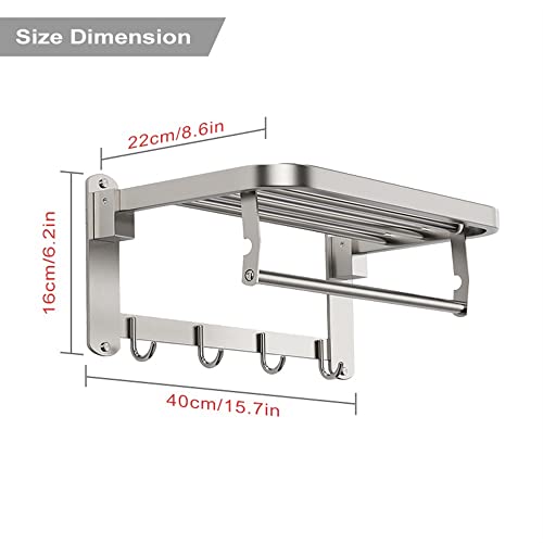 HIGOH Towel Racks,Bathroom Towel Rack Wall Mounted Towel Holder,Installation Towel Holder Rack with Bar Hooks,Wall Mount Towel Shelf,Bathroom Acc