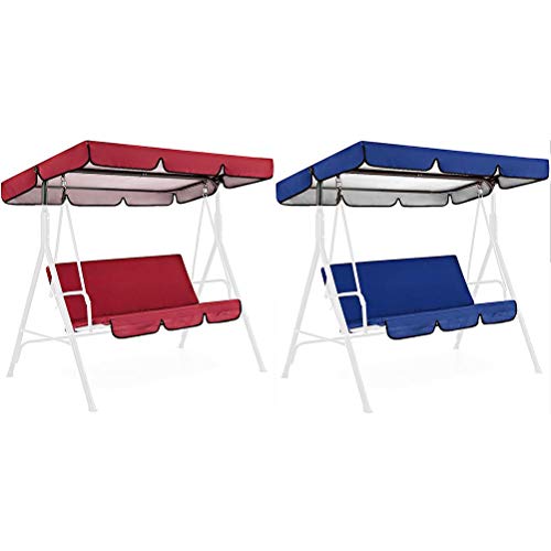 Patio Swing Cover Set, Hammock Cushion for Garden Chair 3 Seater Patio Swing Canopy Top Cover Set Waterproof Swing Seat Pads