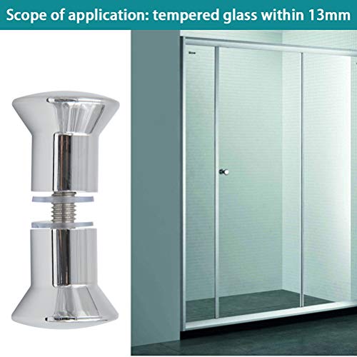 FOROREH 2 Shower Door knobs Bath Door Handle Stainless Steel Shower Handle Equipment Door Handle Double Buttons Glossy for Shower Door Glass Door