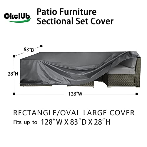 Patio Furniture Set Cover Outdoor Sectional Sofa Set Covers Waterproof Outdoor Dining Table Chair Set Cover 128 Inch