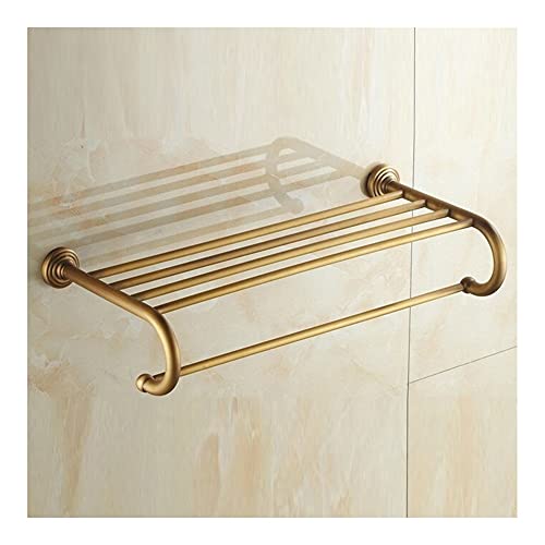 HIGOH Towel Racks,Bathroom Towel Rack Wall Mounted Towel Holder,Wall Mounted Vintage Retro Antique Brass Bathroom Large Towel Rail,Towel Bar Hold