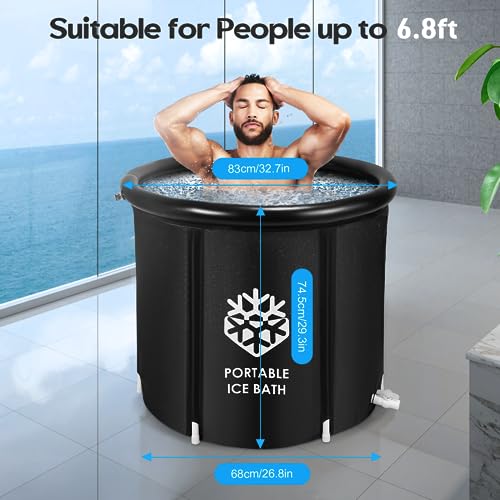 Ice Bath Tub for Athletes Ice Bath Outdoor Tub for Recovery, 376L Large Cold Water Therapy Tub Portable Ice Bath Freestanding Cold Water Plunge P