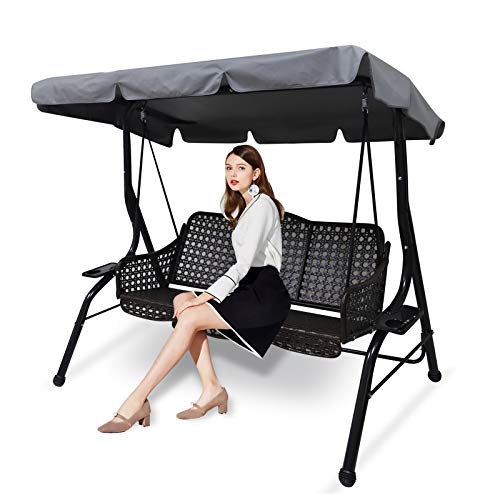 Replacement Canopy Garden Swing Seat Chair, Swing Chair Canopy Replacement, Swing Canopy Cover, Waterproof/UV Resistant Cover Patio Hammock Cover
