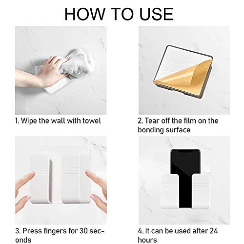 Phone Holder Wall Mounted BracketCradle Control Storage Box for Bedroom Kitchen Bathroom Office