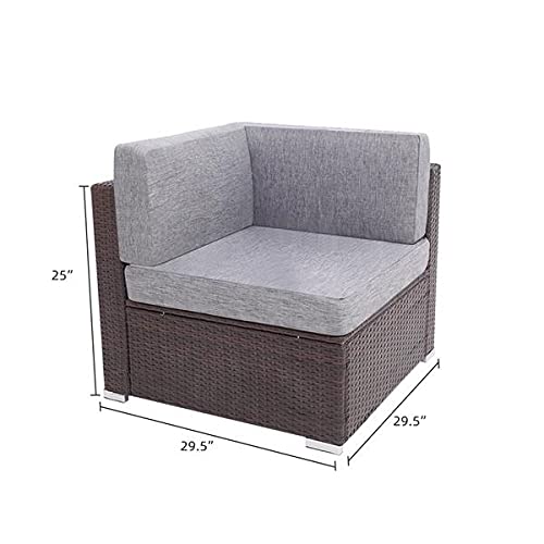 MIAOZI PE Wicker Rattan Corner Sofa Set Patio Furniture Set in Stock for The Outdoors and Patio