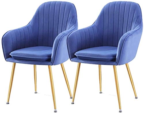 Modern Kitchen Dining Room Chairs Velvet Dining Chairs Set Of 2 With Metal Feet Armrest Backrest Lounge Chair Cushion Removable And Washable (Col