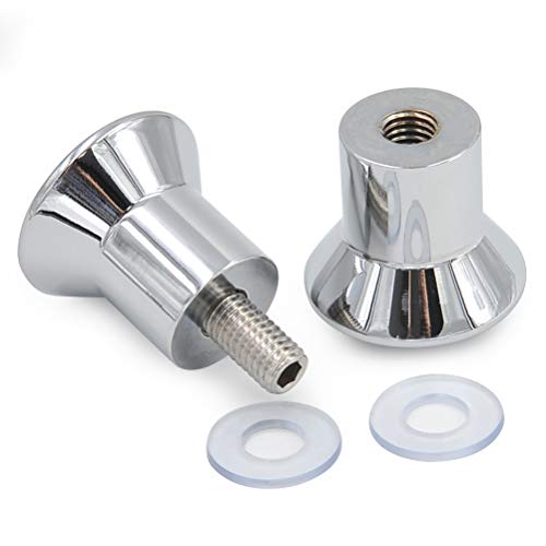 FOROREH 2 Shower Door knobs Bath Door Handle Stainless Steel Shower Handle Equipment Door Handle Double Buttons Glossy for Shower Door Glass Door