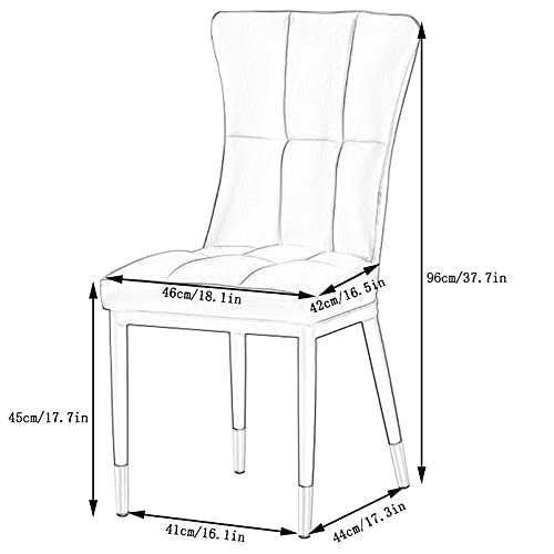Kitchen Dining Room Furniture Chairs Dining Chairs Set Of 6 Matte PU Leather Upholstered Kitchen Side Chairs Mid Century Modern Metal Leg Living