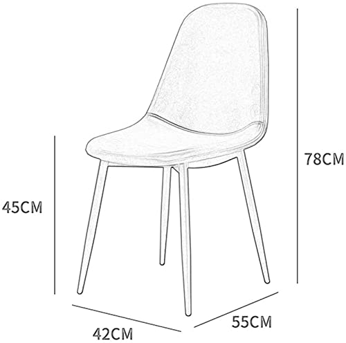 dining chair Retro Lounge Kitchen Chairs Set Of 6 Metal Legs PU Leather Seat for Office Lounge Bars Living Rooms Leisure Areas Cafes (Color : Bla