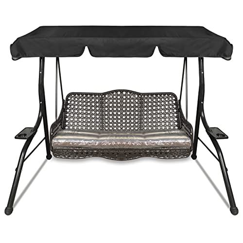 Generic 8N2U Replacement Canopy for Swinging, Acrylic, Black, L: 195 x 125 x 15cm / 77'' x 49'' / 5.9''