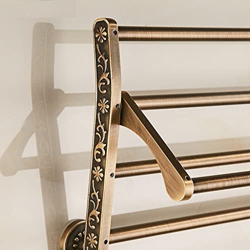 HIGOH Towel Racks,Bathroom Towel Rack Wall Mounted Towel Holder,European-Style Towel Rack,Antique Towel Holder,Bathroom Space Aluminum Rack,Retro