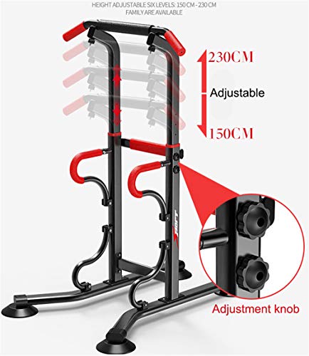JFJL Multifunctional Power Tower Adjustable Heights Workout Dip Station for Adults And Kids Home Gym Strength Training Fitness Equipment Newer Ve