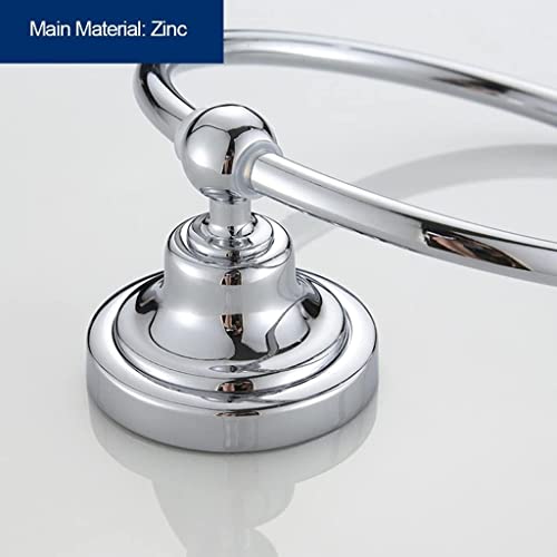 RAKUTE Towel Racks, Round Wall-Mounted Towel Holder Rings, Chrome Plated Stainless Steel Bathroom Towel Racks Ring Bathroom Ring