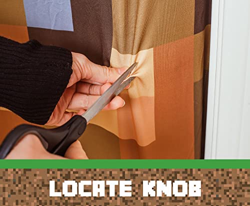 Robe Factory LLC Minecraft Oakdoor Fabric Door Cling | 34 x 82 Inches