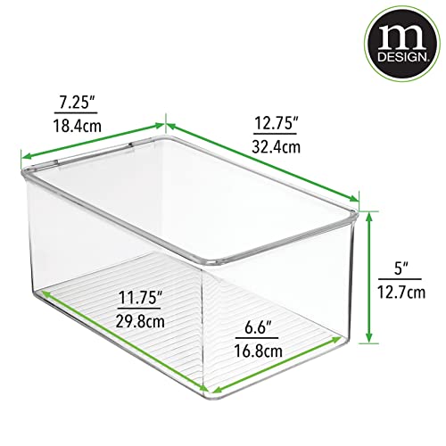 mDesign Storage Box Stackable - Shoe Storage With Lid - Stackable Shoe Box - Up to Shoe Size 42 - Shoe Organiser Made of Durable Plastic - Set of