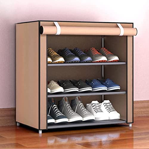 LILIKY Large Capacity Shoe Rack For Home Use Indoor Simple Shoe Cabinet Dormitory Multifunctional Assembly Dustproof Shoe Rack (Color : Braun)