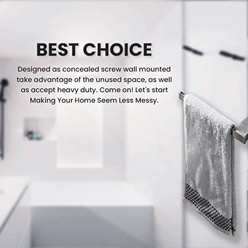 EXCELLING UK Elegant Functional Towel Holder, Sleek Bathroom Accessory - Bath Towel Rail Wall Mounted - Easily Installed & Keeps Towels Organized