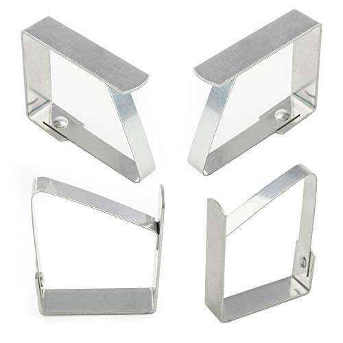 TRIXES 8PC Pack of Stainless-Steel Tablecloth Clips - Adjustable Metal Clips – Perfect for Table Buffets Food Platters Parties BBQ’s Home and Out